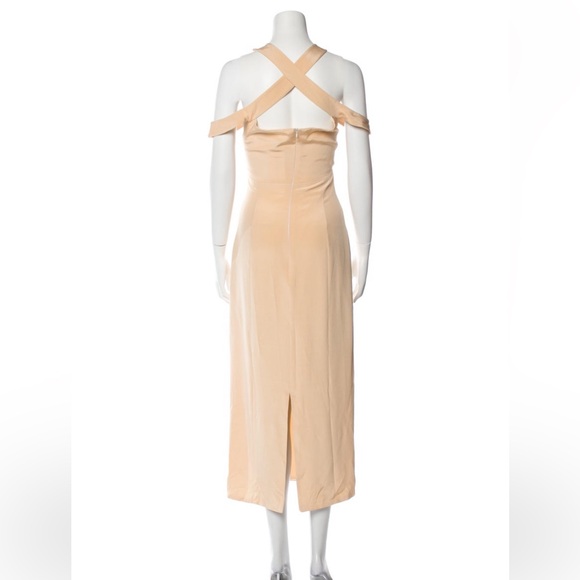 Vivienne Hu Runway Spring V-Neck CutOut Gown Dress Sz 4 Sexy Modern Timeless - Picture 4 of 11